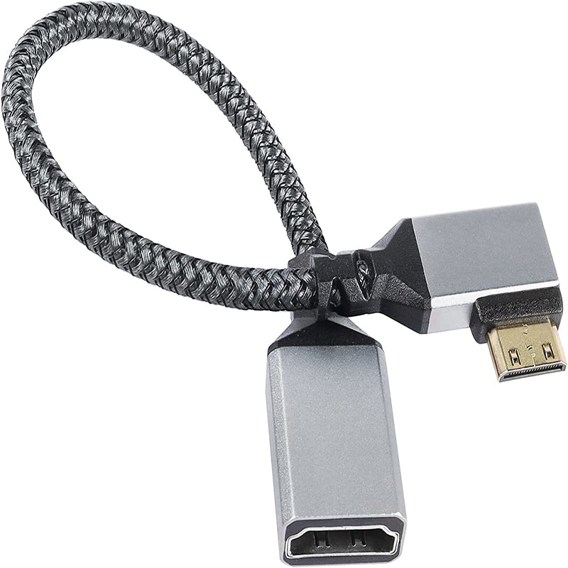 HDMI Female to Mini HDMI Male Adapter 4K/60Hz UHD HDMI Converter Nylon Braided Cable HDMI Female to Mini HDMI Male Adapter 4K/60Hz UHD HDMI Converter Nylon Braided Cable